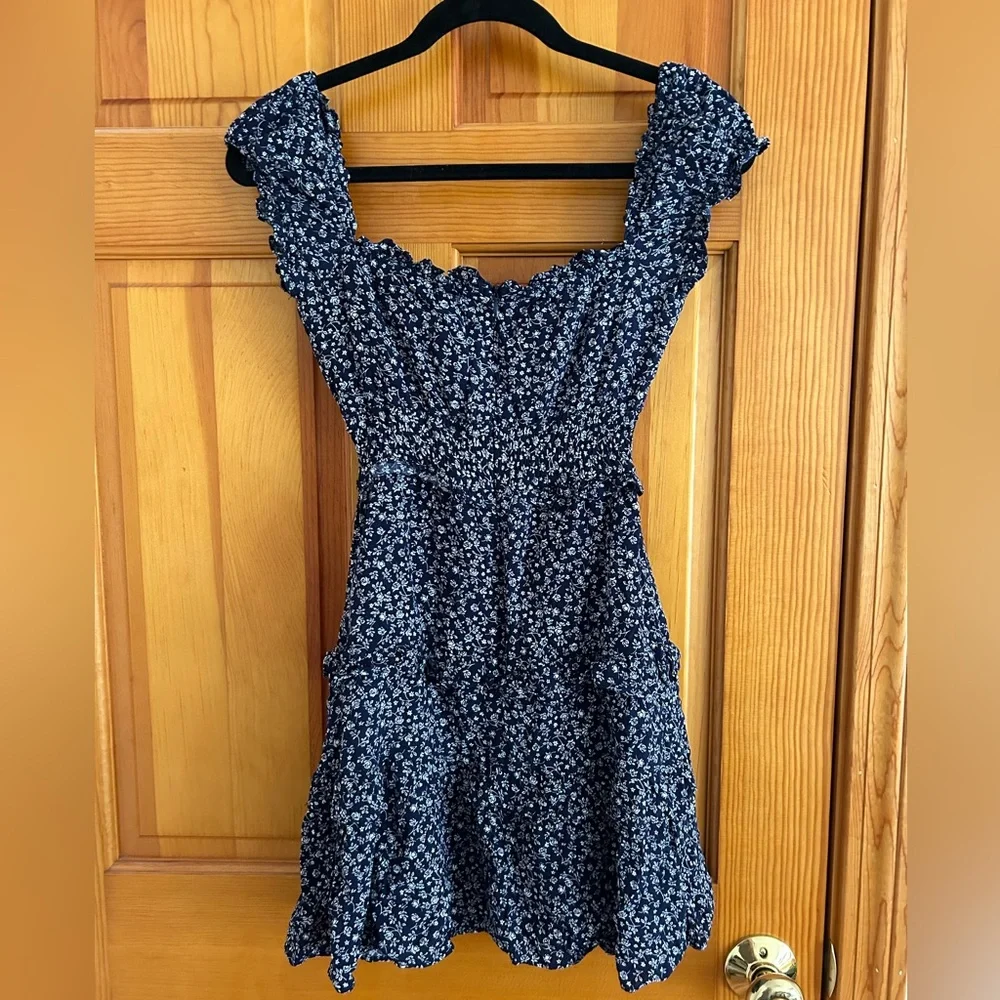 Sundae Muse Blue Floral Mini Dress - Picture 4 of 5